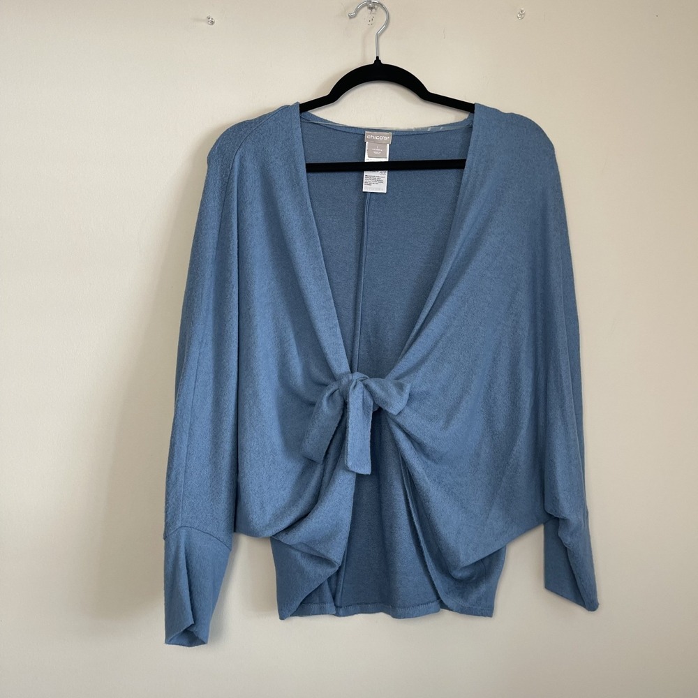 Chio's Lightweight Cozy‎ Soft Batwing Tie Front Shurg Cardigan Women's 1 (M)